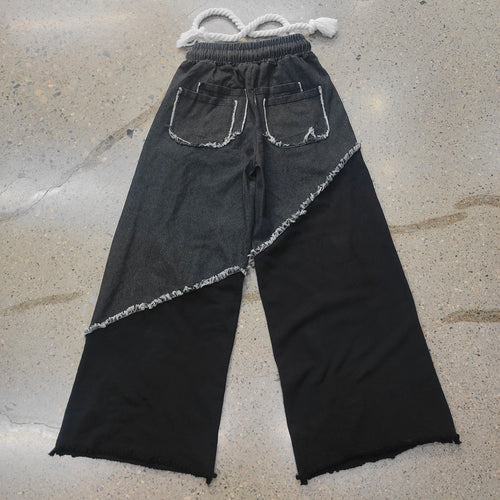 JIREH DROP 01 | Distressed Denim Joggers | Jet Black