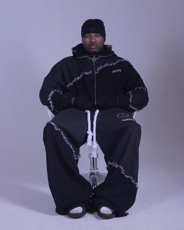 JIREH DROP 01 | Distressed Denim Set | Jet Black
